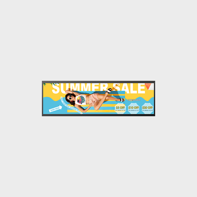 29-Zoll Bar-Display LCD-Werbung mit 1920*360 Auflösung, Wandmontage unterstützt